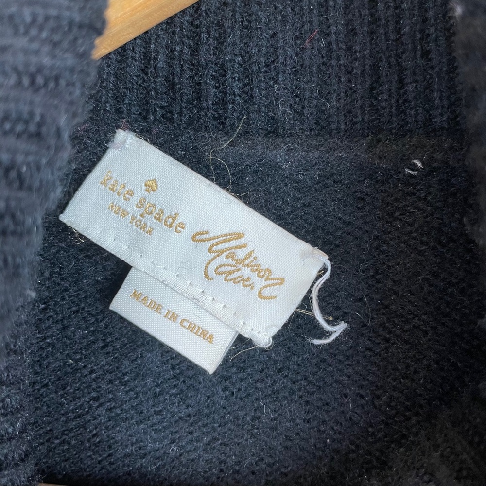 Kate Spade Madison Ave Wool Black Cape Turtleneck - Picture 6 of 10